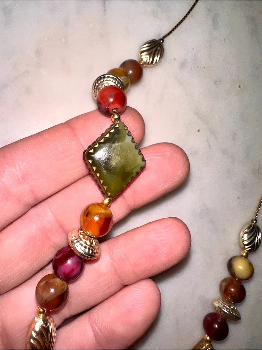 Vintage Boho Statement Necklace - 42”